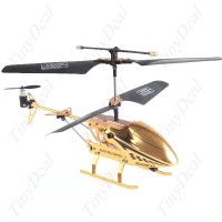 Mini Swift Remote Control IR Infrared RC Helicopter Toy Air Plane with LED Light - Golden